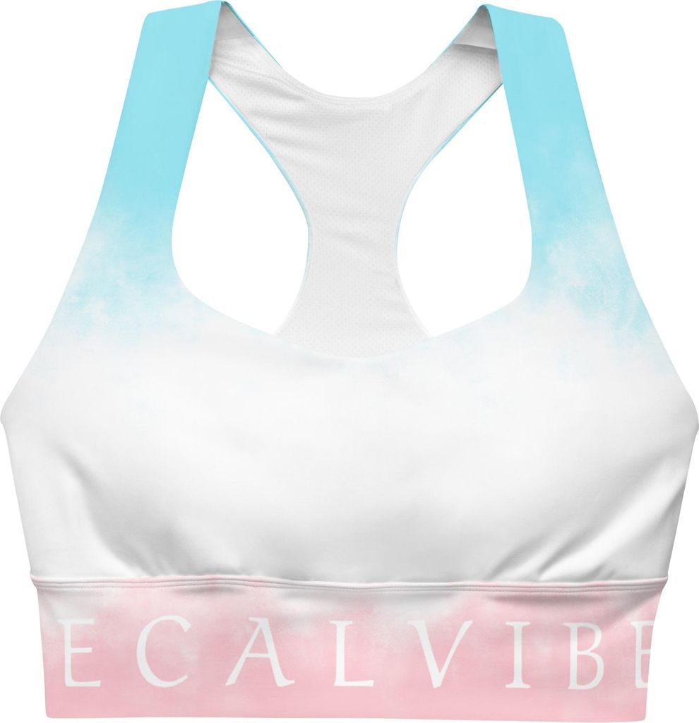 DECALVIBES Longline Sports Bra Sport BH Ultimate Gradient Pink Blue - S
