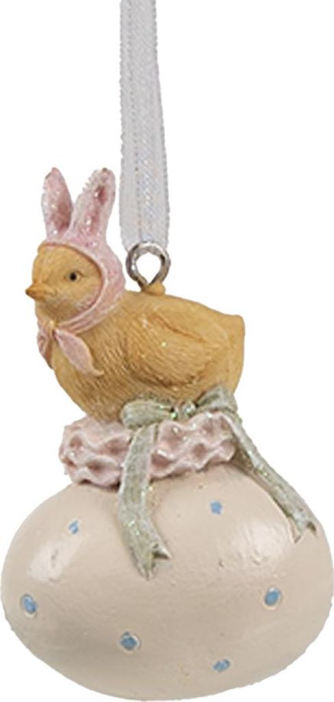 Clayre & Eef Oster-Anhänger Küken 7 cm Gelb Kunststoff