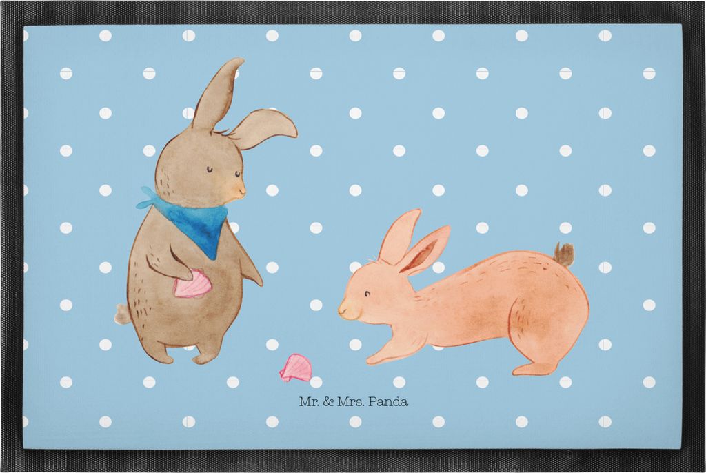 Mr. & Mrs. Panda fußmatte Hasen Muschel 50 x 75 cm - Blau Produktbild 