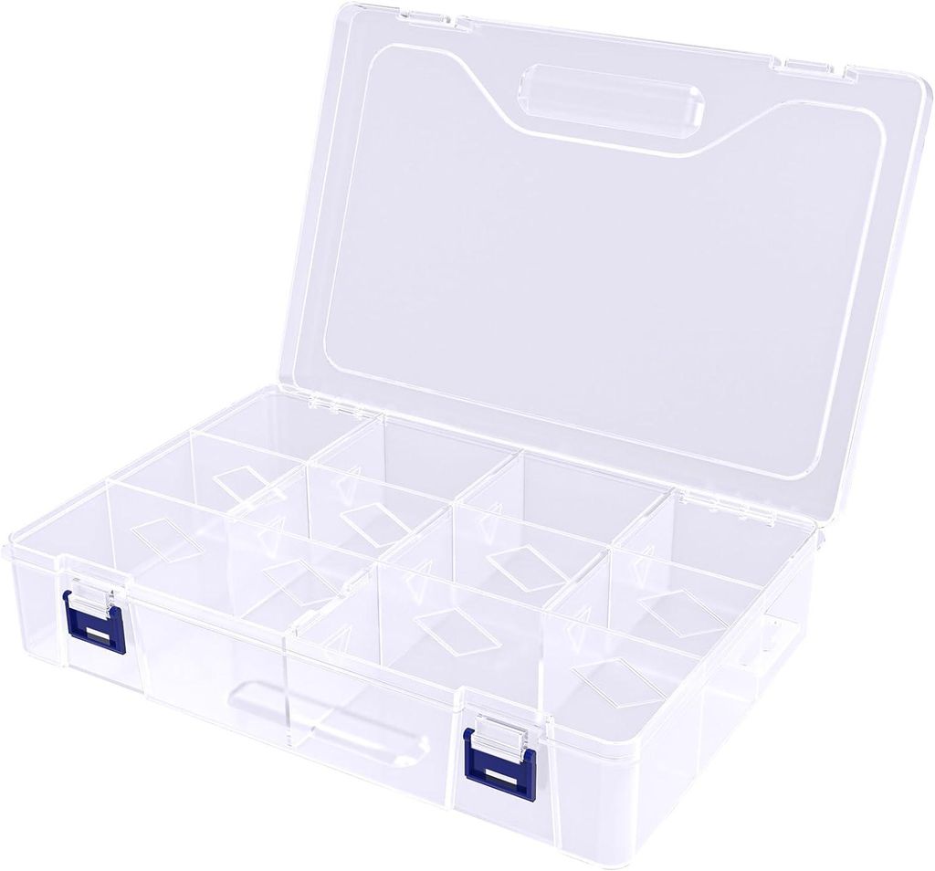 Sortierbox mit 10 Fächern, Transparente Box mit Doppel-Schnalle
