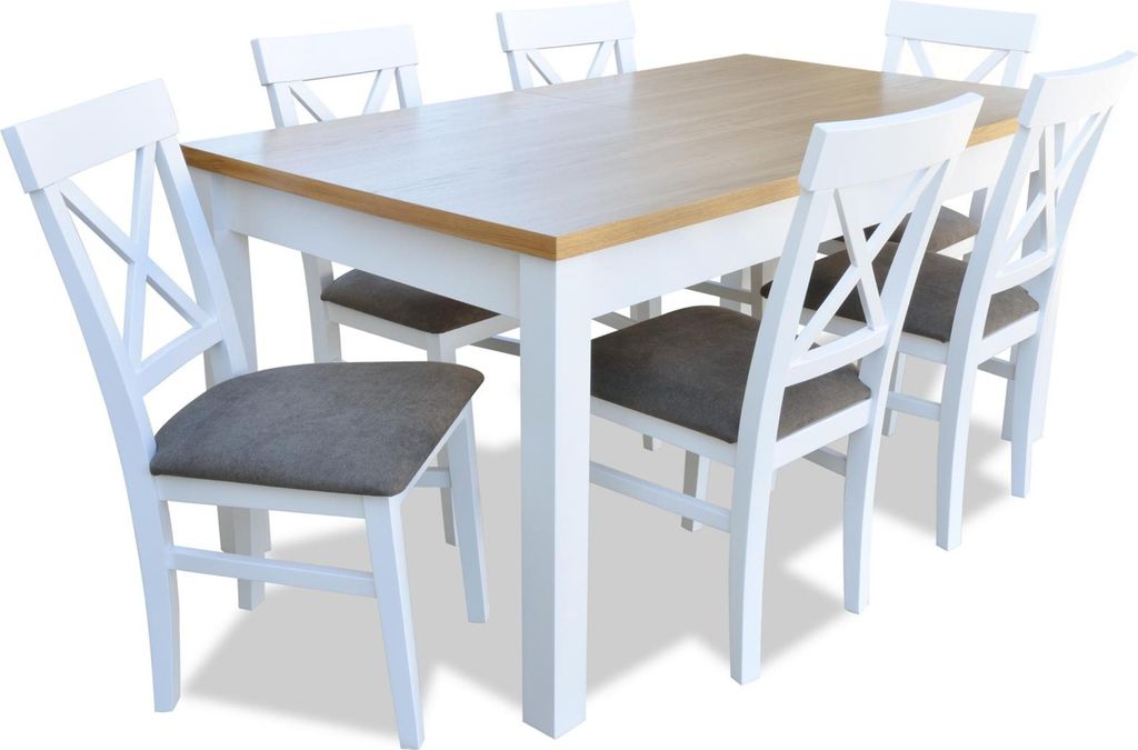 Esstisch + 6 Stühle Esszimmer Set Essgruppe Klassischer Tisch Tische S18/K64 Neu