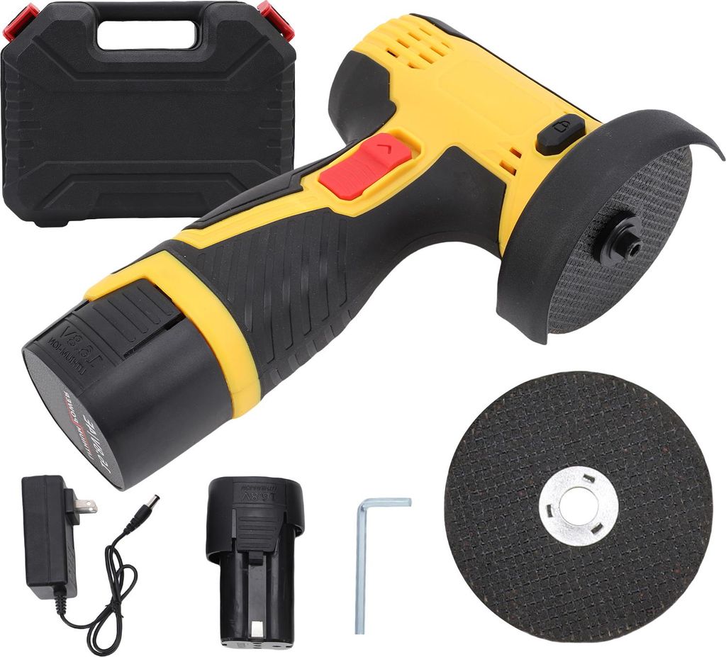 Akku-Winkelschleifer (16,8 V, bürstenlos) mit 2 x 1500-mAh-Akkus, 17.000 U/min, zum Metalltrennen, mit LED-Digitalanzeige. Ideal für Heimwerkerar...