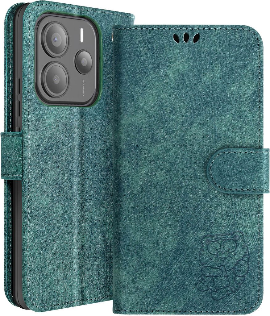 Avizar, Etui für Xiaomi Redmi Note 14 5G Geldbörse Video Ständer, Grün