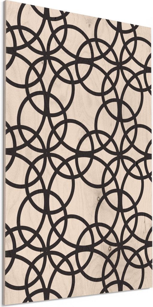 DEQORI Holzbild 40x60 cm 'Kreisige Symmetrien' Bild auf Holz Wandbild Kunstdruck