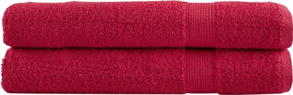 Telo Sauna SOLUND Rosso 80x200cm Professionale 600gsm 2 Pezzi Cotone