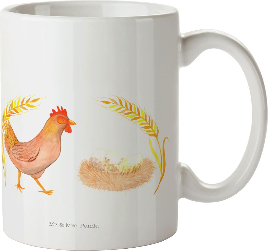 Mr. & Mrs. Panda Teetasse Huhn Stolz - Weiß - Geschenk, Bauernhof, Spruch, Schwangerschaft, Hahn, design tasse, Eier, Kaffeetasse, haferl, Kaffeeb...