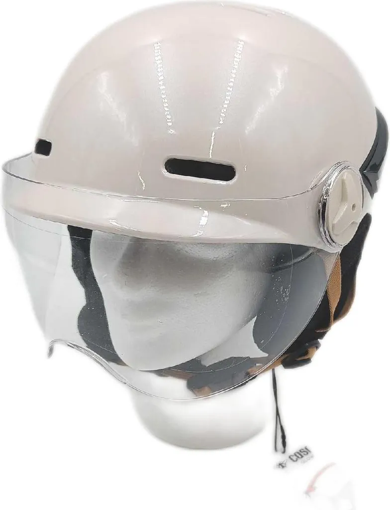 Casque de vélo urbain LED CASR Glow Crème avec clignotants et visière M