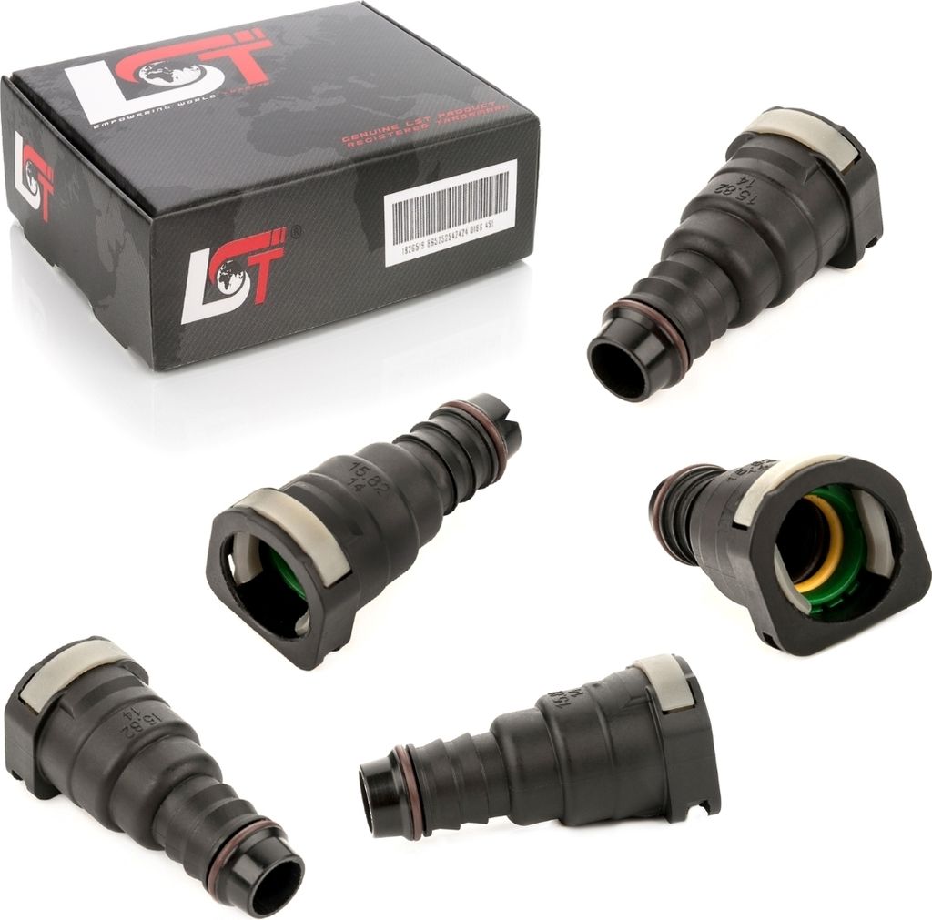 5x Kraftstoffleitung Verbinder Schlauchkupplung Schnellverschluss 15,82mm gerade