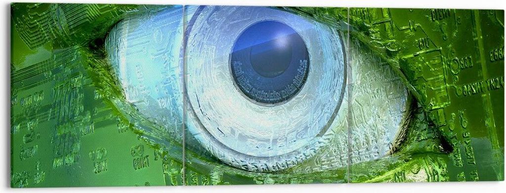 Bild auf Leinwand - Leinwandbild - Computergrafik Abstraktion Prozessor - 150x50cm - Wand Bild - Wanddeko - Leinwanddruck - Bilder - Kunstdruck - L...