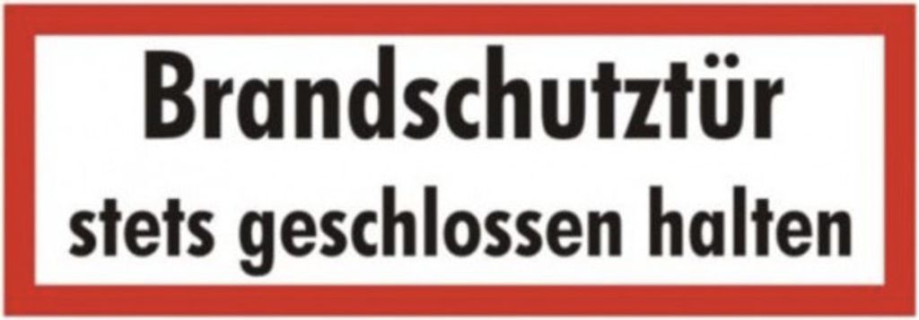 Schild Aufkleber Brandschutztür stets geschlossen halten