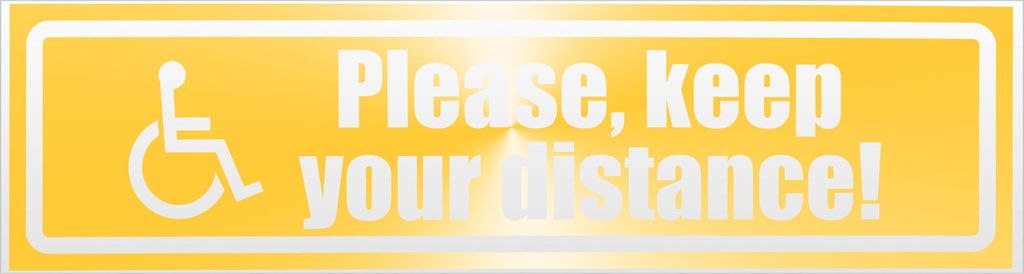 Please Keep Your Distance invertiert Magnetschild Schild magnetisch - 20cm Gelb - reflektierend - Magnetfolie für Auto PKW Kfz