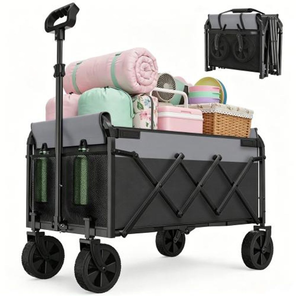 Mini Bollerwagen Faltbar bis 100 kg – Handwagen Klappbar Produktbild 