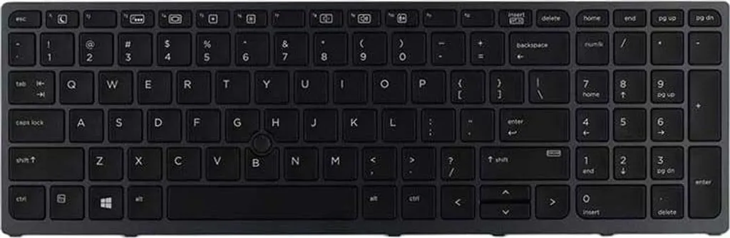 Clavier rétroéclairé HP filaire noir pour pays scandinaves PC