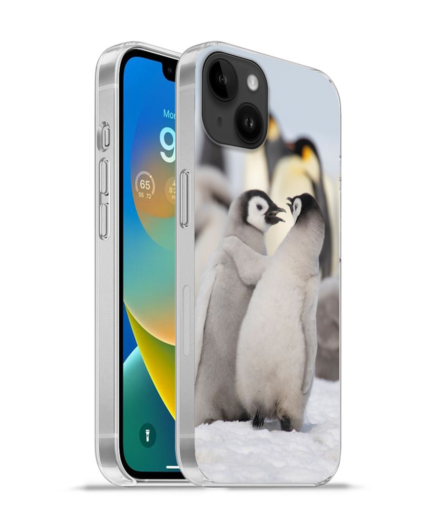 MuchoWow Handyhülle Schutzhülle Hülle für Apple iPhone 14 Plus - Soft case Pinguine - Schnee - Tiere Silikon Softcase Handy Hülle - Abbildung