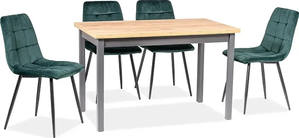 Table à manger compacte ANTHONY idéale pour studio en chêne et anthracite - 2