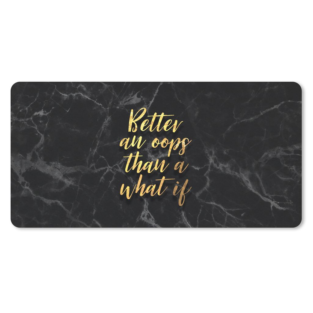MuchoWow Schreibtischunterlage Zitate - Motivation - Gold - Marmor 80x40 cm - XXL Mauspad - Gaming Mauspad