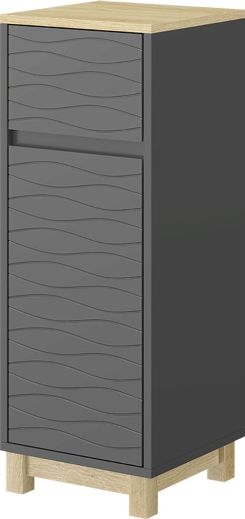 Meuble middle Vicco Livia Anthracite 30x80cm avec tiroir, Image du produit 