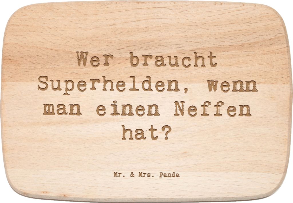 Mr. & Mrs. Panda Holzschneidebrett Spruch Neffe Held - Transparent - Geschenk, Holzbrettchen, Superheld, Familienbande, Geschenkideen, Superhelden,...