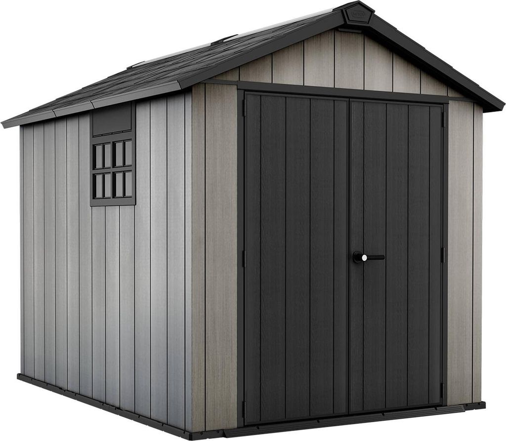 Dmora Gartenhaus Dartmouth 229x287x242 cm Grau, Wetterfest, mit Fenstern