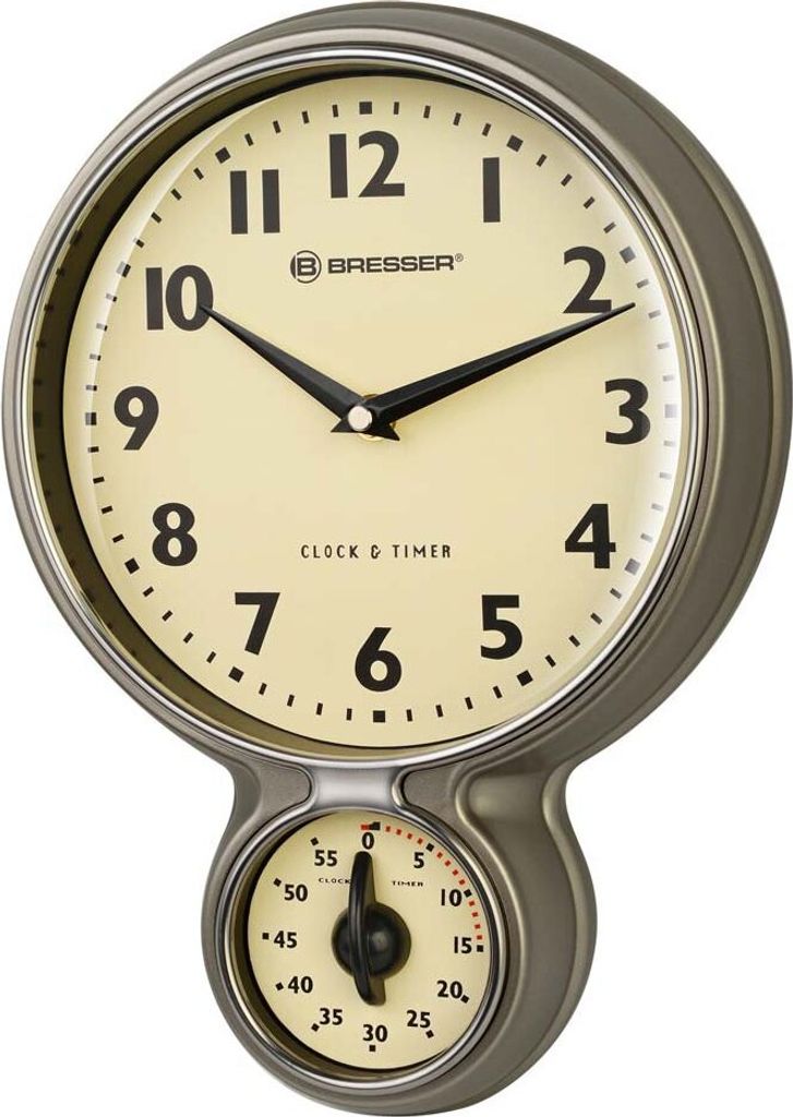 Bresser Mytime Retro Wanduhr Silber  Silber One Size Produktbild 