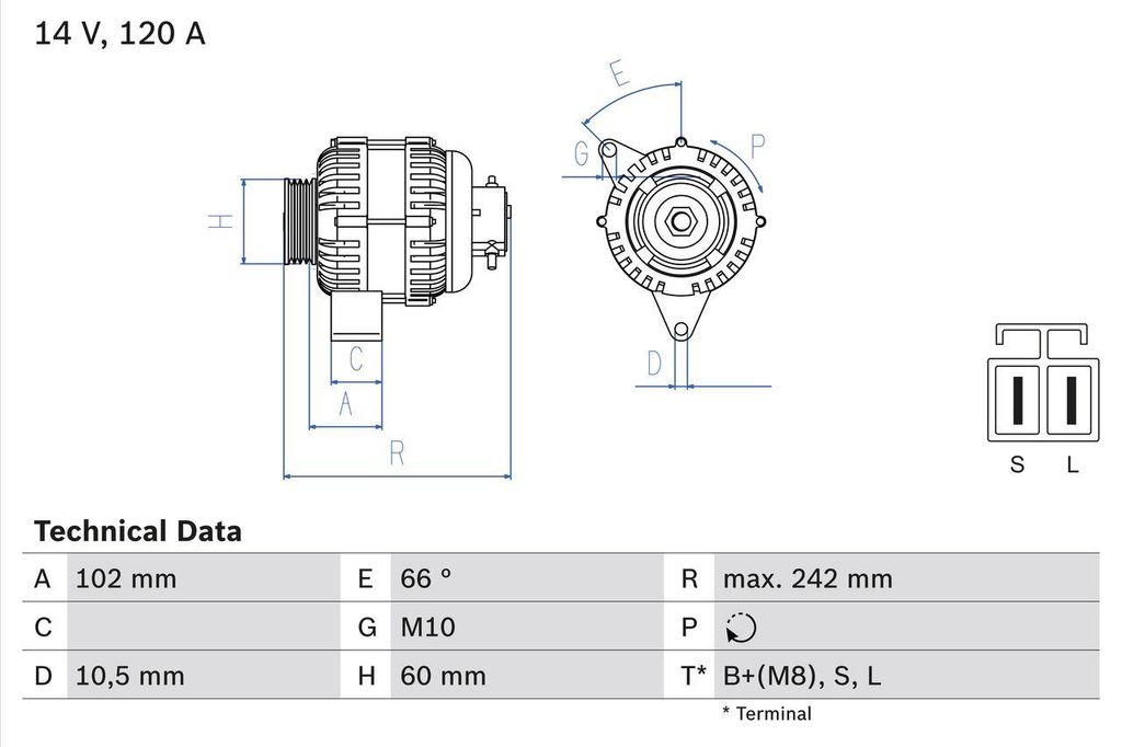 BOSCH 0 986 049 550 Generator x
