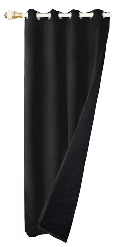 Rideau occultant anti-bruit et thermique noir 132x213 cm haute densité