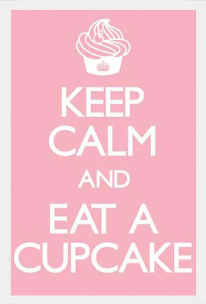 Poster Maxi Keep Calm Eat A Cupcake + Cornice Shinsuke Bianca 91.5cm