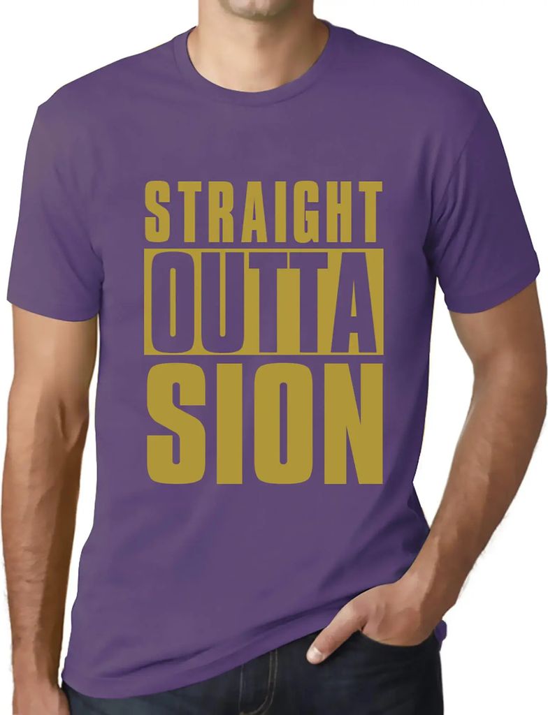 Herren Grafik T-Shirt Direkt aus Sion – Straight Outta Sion – Öko-Verantwortlich Vintage Jahrgang Kurzarm Lustige Druck Geburtstag Geschenk Mann