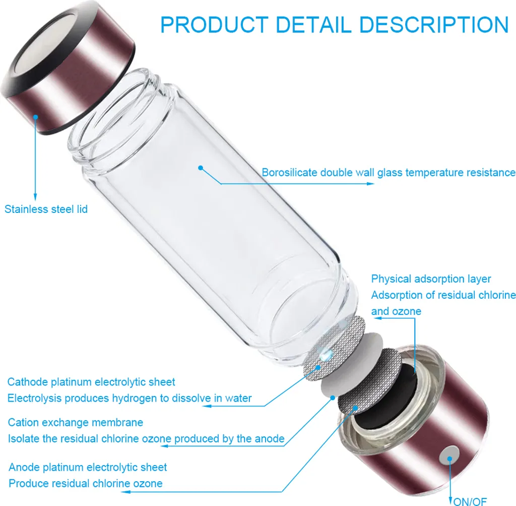 Machine à eau hydrogène portable pour voyage et sport santé active - 3