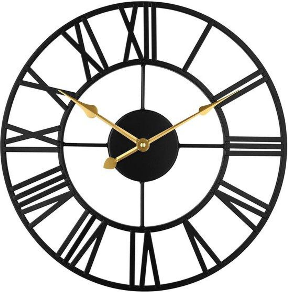 Moderner Analoguhren-Deckungsrahmen mit Handschuhen - zeitlose Wandaccessoire für Wohnbereich, Essbereich, Arbeitszimmer, 30 cm, metallisches Design