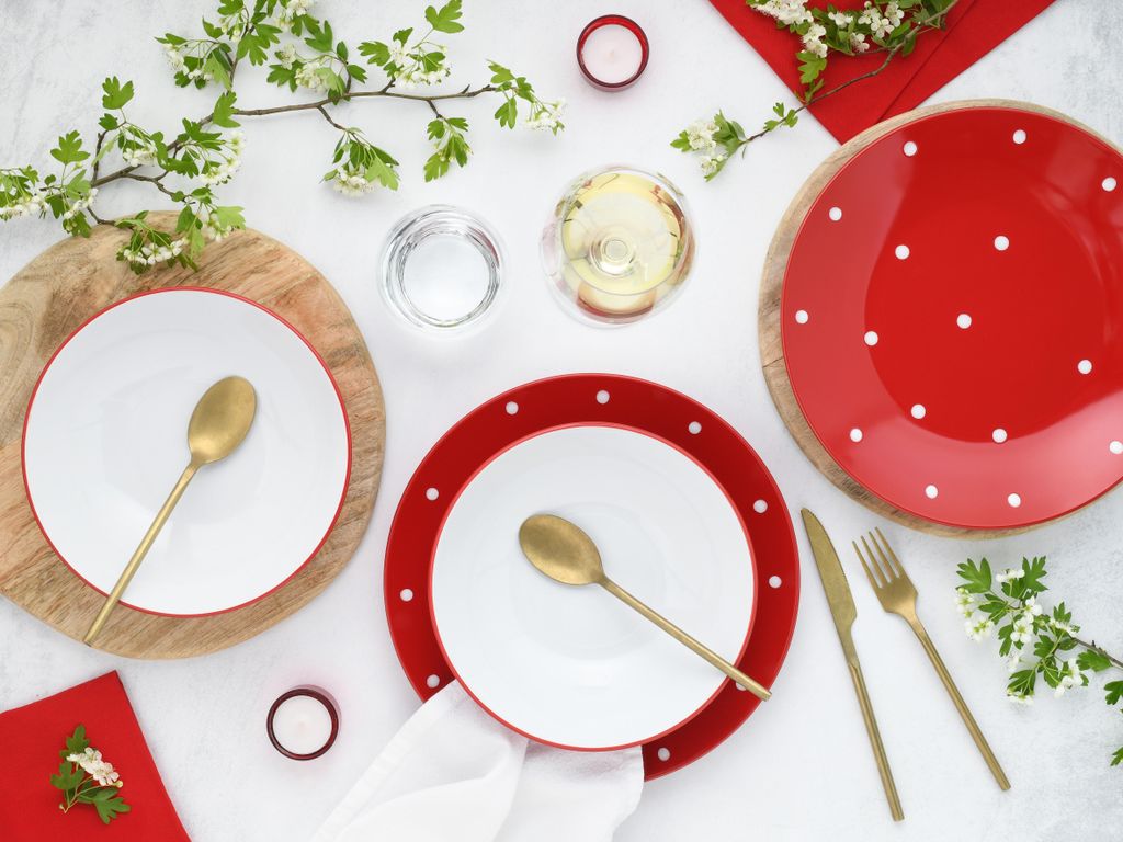 CreaTable, 24593, Polka Dots Coloured, jedálenský servis 12 Obrázok produktu 