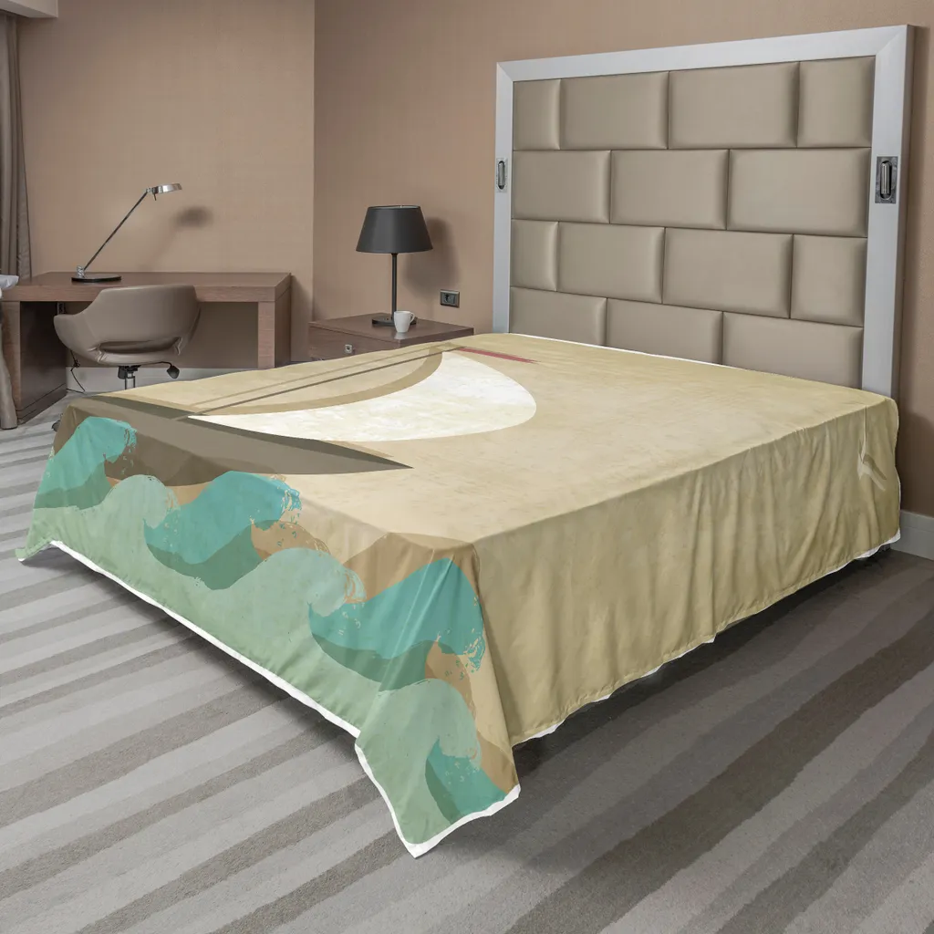 Drap de lit supérieur Thème Marin Voilier 260x228 cm Décoration Océan