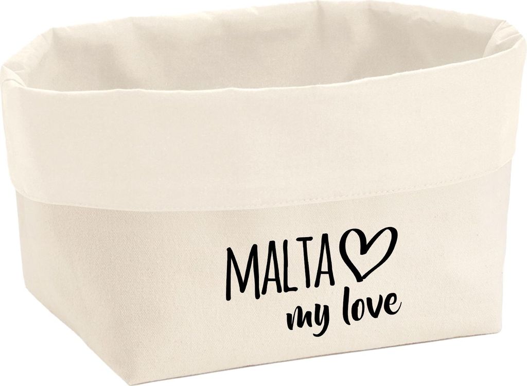 Huuraa Organizer Malta my love 8 Liter Large Canvas Baumwolle Utensilo Geschenkidee