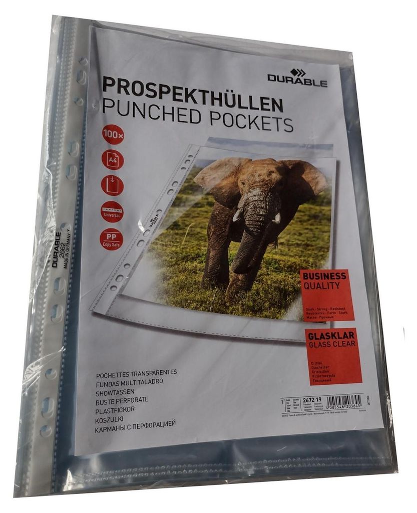 DURABLE Busta perforata BUSINESS A4 in PP extra lucido Immagine del prodotto 
