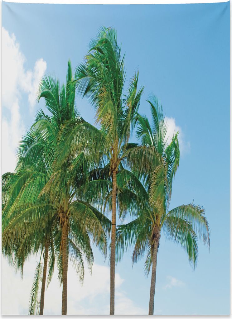 Abakuhaus Tropisch Wandteppich, Exotische Idyllische Natur aus Weiches Mikrofaser Stoff Kein Verblassen Klare Farben Waschbar, 110 x 150 cm, Grün