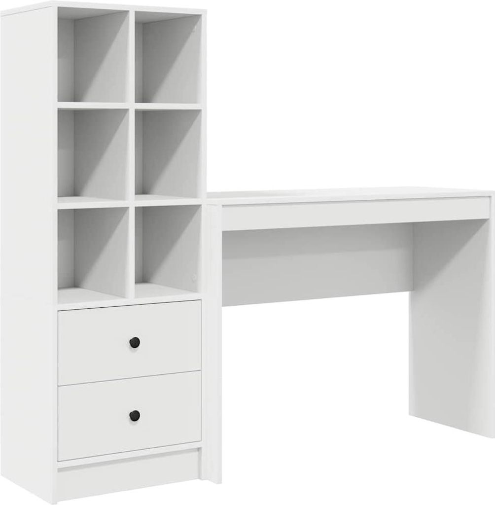 Schreibtisch mit Schubladen 2 pcs Weiß