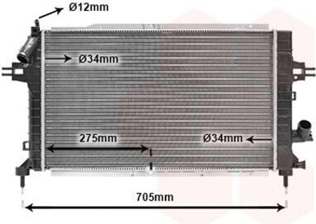 VAN WEZEL 37012364 Kühler Wasserkühler Motorkühler für OPEL ZAFIRA B (A05) Astra H Caravan (A04) Astra H Schrägheck (A04) Astra H GTC (A04)