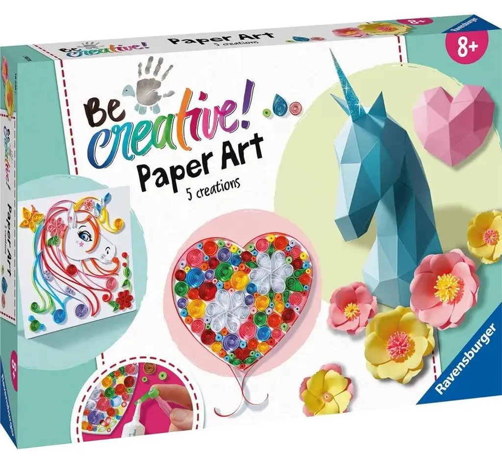 Ravensburger 18236 Paper Art fleurs & licornes kit créatif complet