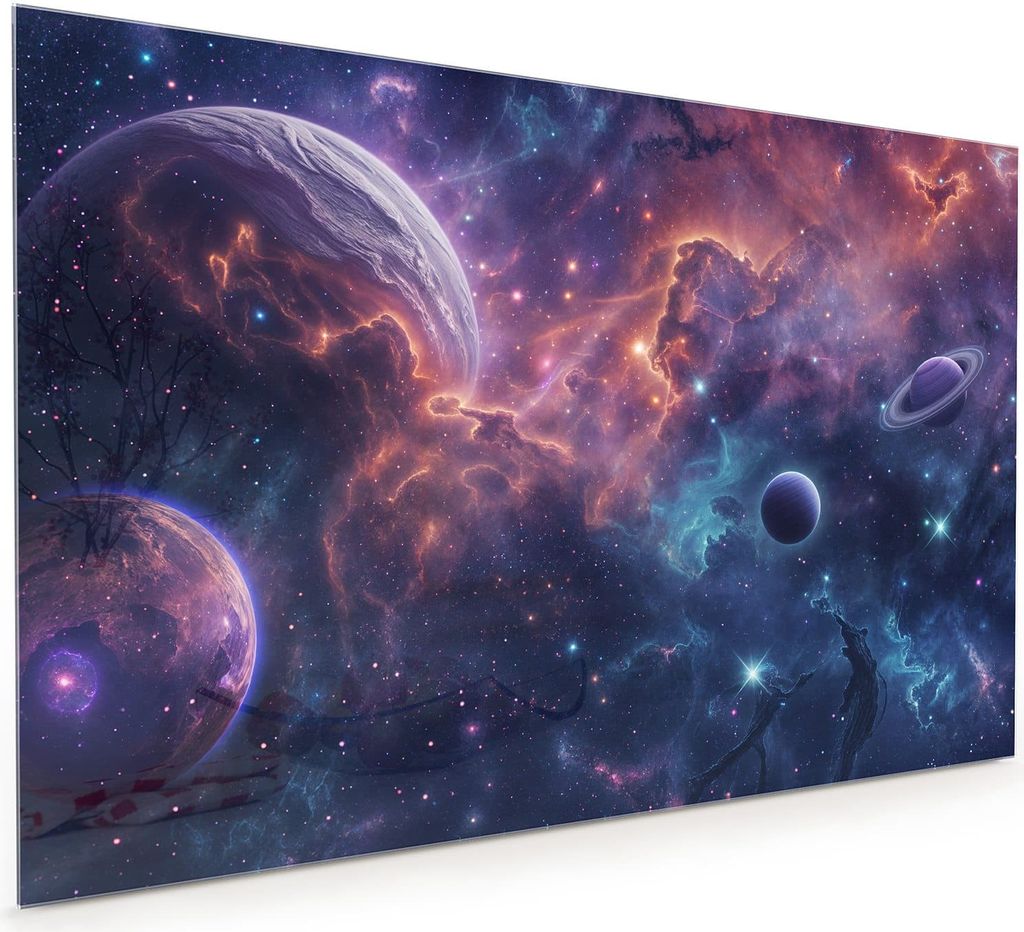 Küchenrückwand Spritzschutz Glas mit Motiv Kosmisches Universum 40 x 40 cm