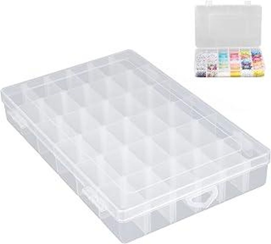 hurifeng Sortierbox - Praktischer Kleinteile Organizer mit 36 variablen Fächern für Bügelperlen? Aufbewahrungsbox für Schmuck?Schrauben und Min...