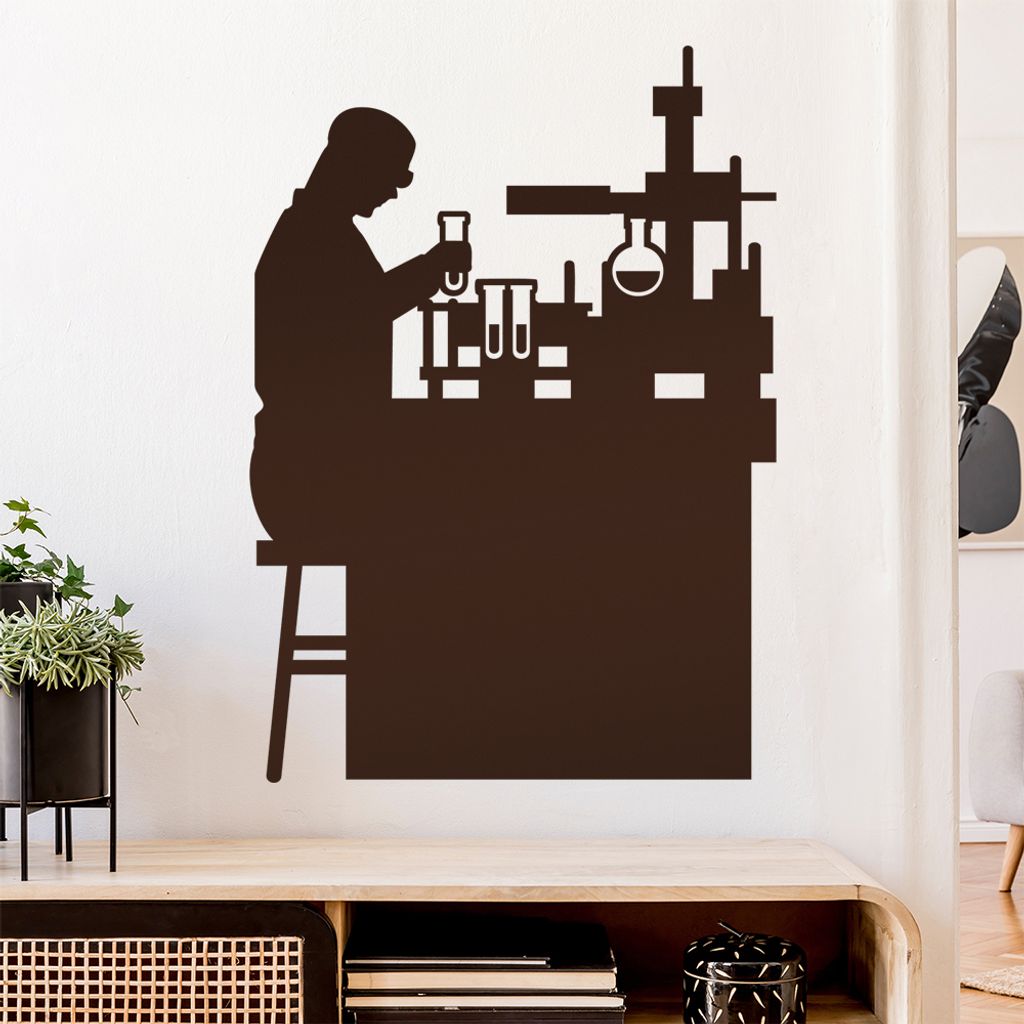 Laborant Labor Figur Wandtattoo Wandaufkleber Wall Sticker - Dekoration, Küche, Wohnzimmer, Schlafzimmer, Badezimmer