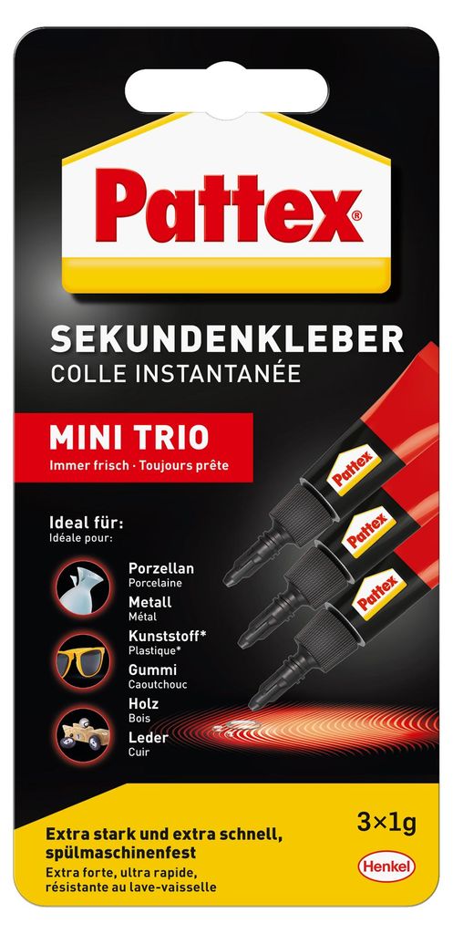 Pattex Sekundenkleber Mini Trio 3x1g Produktbild 