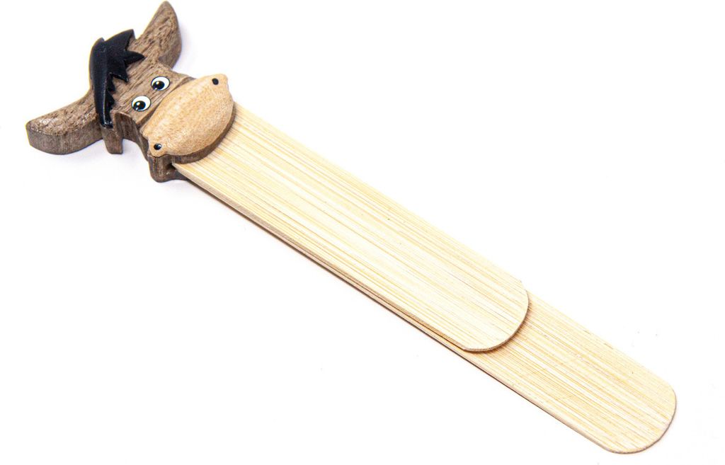 Holz-Lesezeichen - Eselkopf - 12 cm