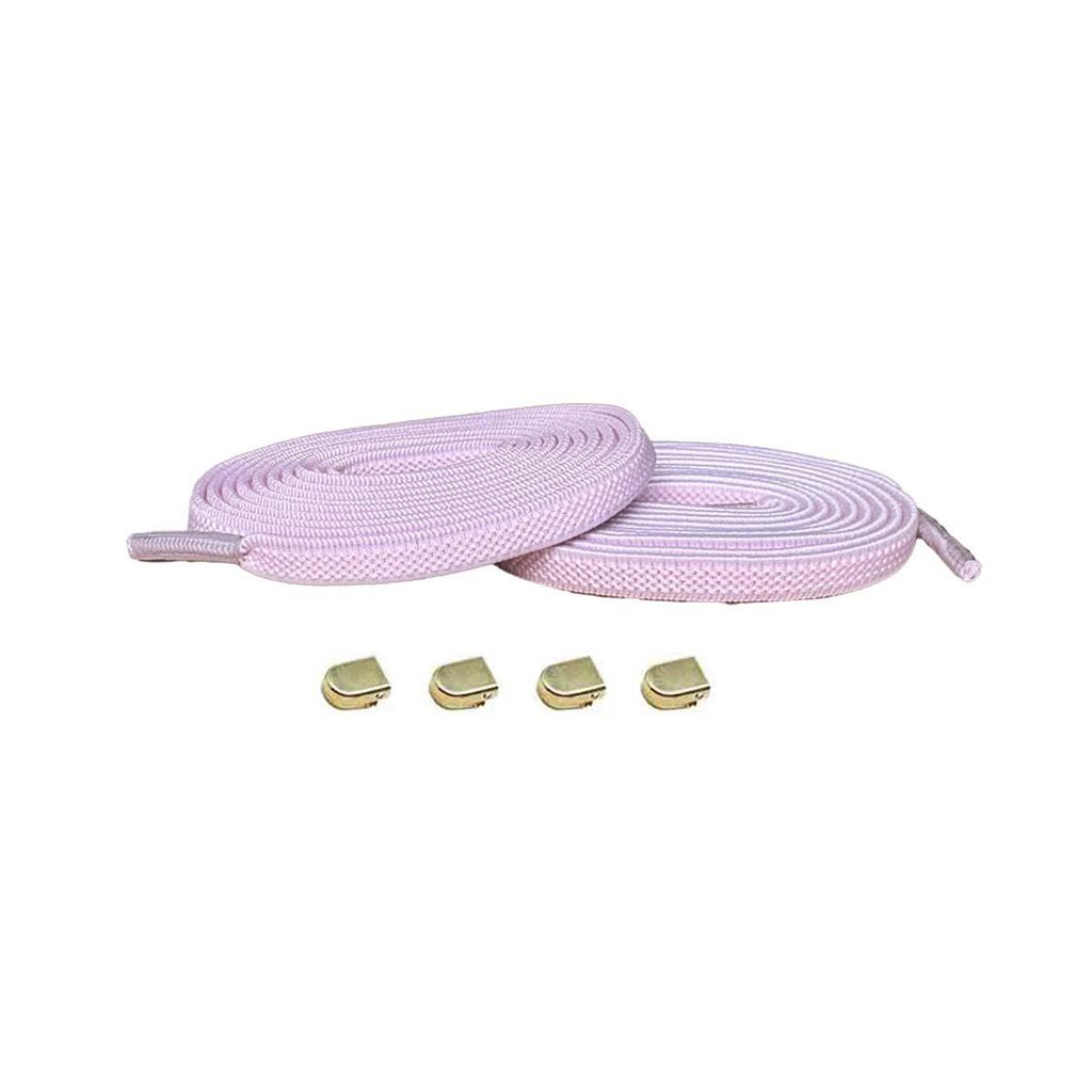 Elastische Schnürsenkel mit Clips - Schnürsenkel: Rosa | Verschluss: Gold