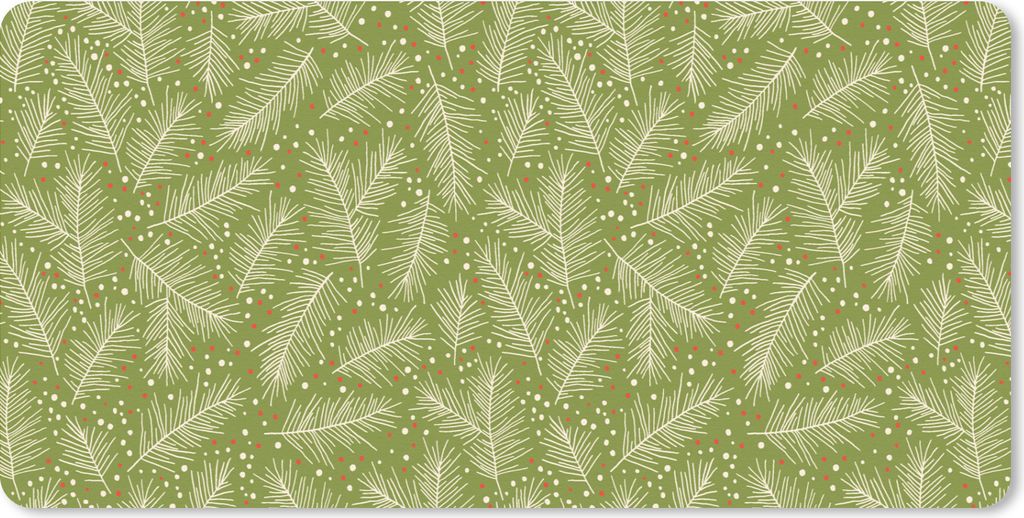 MuchoWow Schreibtischunterlage Tannenzweig - Muster - Weihnachten - Winter 80x40 cm - XXL Mauspad - Gaming Mauspad
