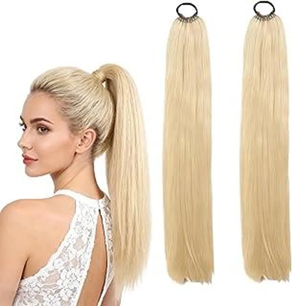 2 Extension Coda di Cavallo 70cm: Treccia Lunga da Sogno per Ragazze