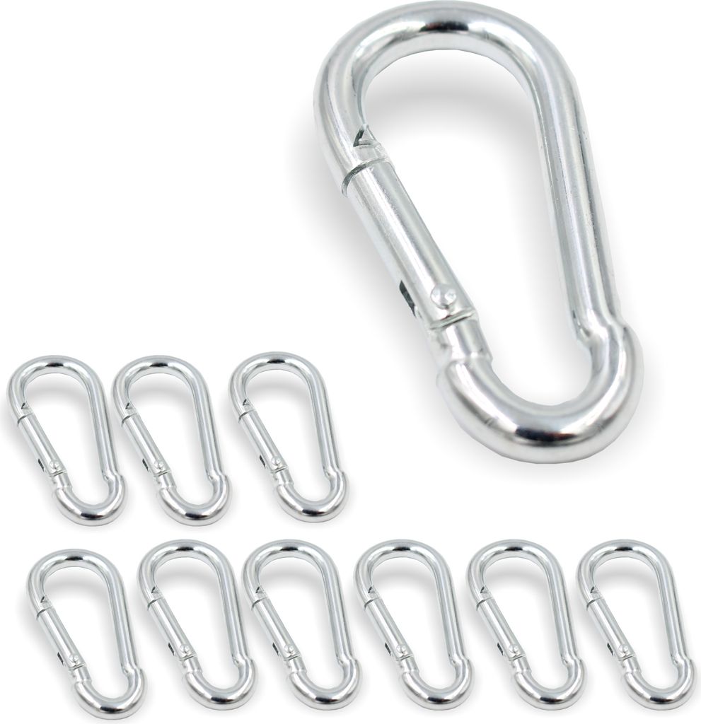 10x Feuerwehr Karabinerhaken 80x8 mm | Schnapphaken ähnlich Produktbild 