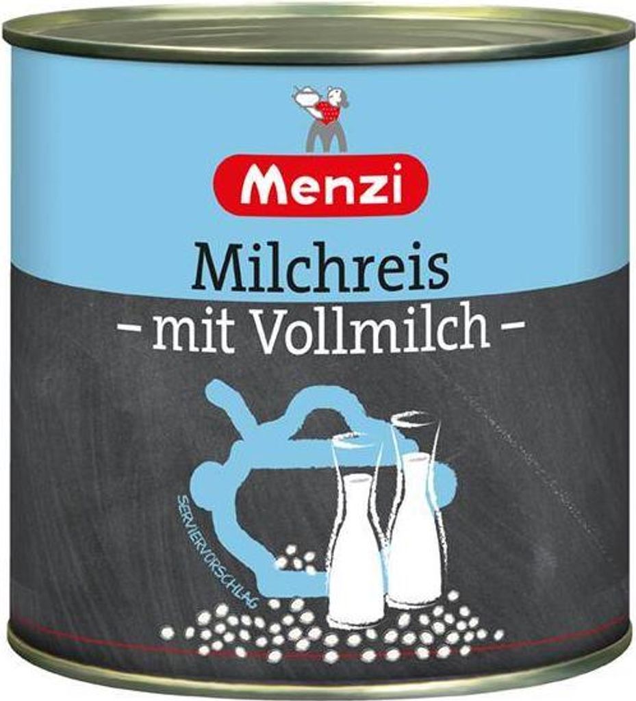 Menzi Milchreis 2500 G Dose Vegetarisch Zuckerreduziert Süßer Geschmack