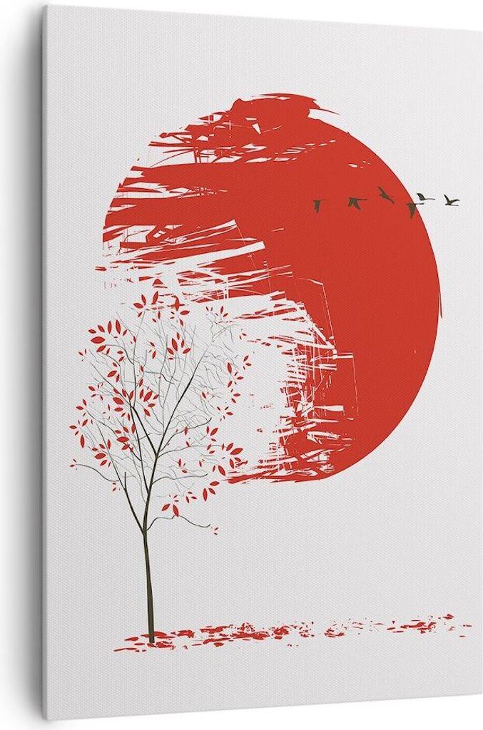 Bild auf Leinwand - Leinwandbild - Einteilig - Japan Blume Kirschen - 70x100cm - Wand Bild - Wanddeko - Wandbilder - Leinwanddruck - Wanddekoration...