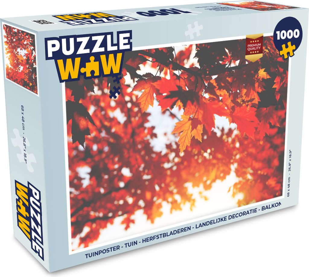 MuchoWow Puzzle 1000 Teile Herbstliche Blätter - Rustikale Dekoration - Sonne - Erwachsene - Rätsel